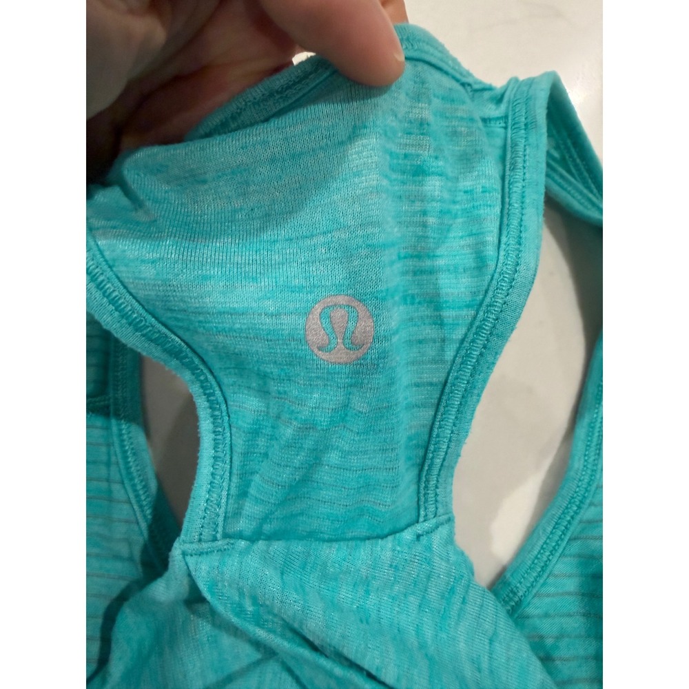 Lululemon Teal Space Dye Twisted Back Racerback Tank Top Womens Size 6/8 - Picture 2 of 7